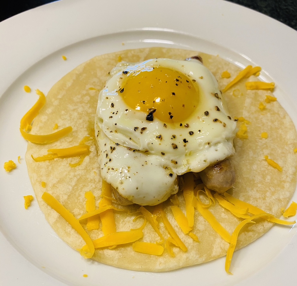 Quick Breakfast Sausage & Fried Egg Taco